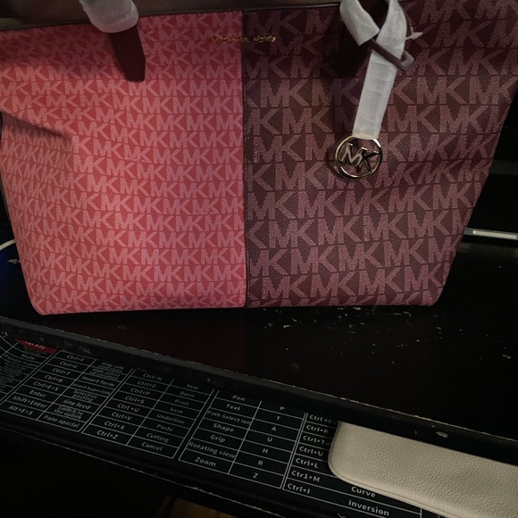 Michael Kors Red Logo Tote - Picture 6 of 8